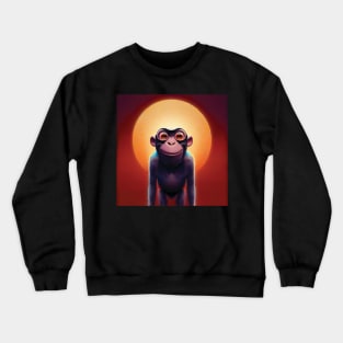 Funky Monkey and the Moon Crewneck Sweatshirt